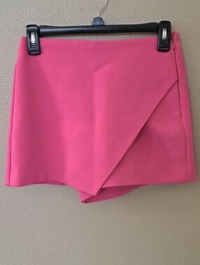 Zara Womens Hot Pink Asymmetric Skort Party Girly Barbie - Size XS